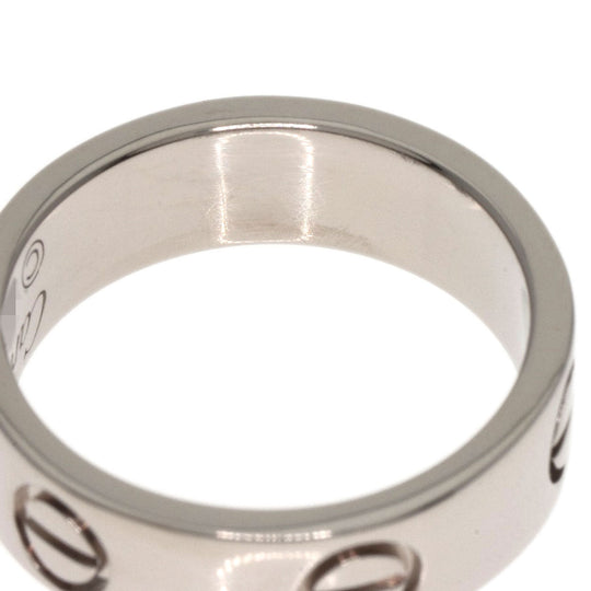 CARTIER Ring K18WG Silver Love Ring #49 Women Used Authentic
