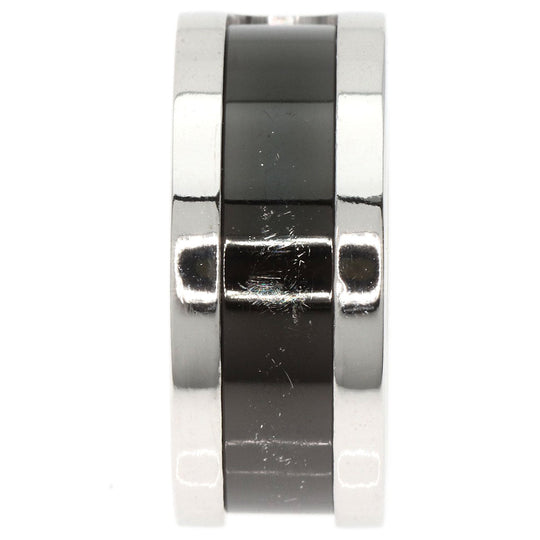 CARTIER Ring K18WG Silver C2 Black Lacquer #53 Women Used Authentic