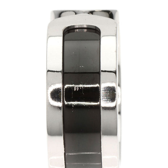CARTIER Ring K18WG Silver C2 Black Lacquer #53 Women Used Authentic