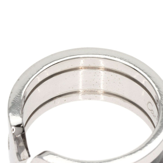 CARTIER Ring K18WG Silver C2 Black Lacquer #53 Women Used Authentic