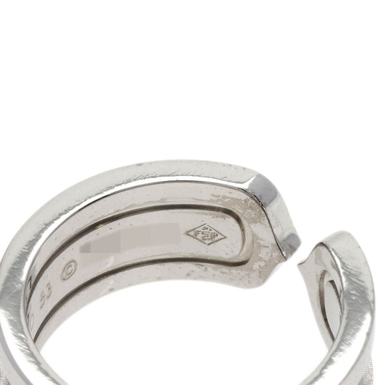 CARTIER Ring K18WG Silver C2 Black Lacquer #53 Women Used Authentic