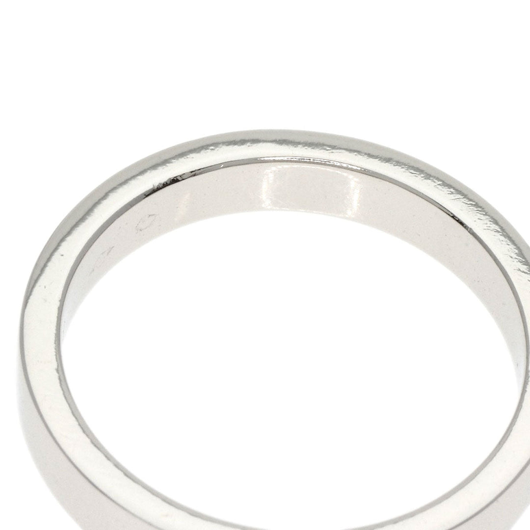 CARTIER Ring PT950 Silver Engraved 1P Diamond # 49 Women Used Authentic