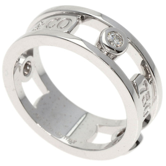 TIFFANY&Co. Ring K18WG Silver 1837 Element Double Wire 3P Diamond Women Used Authentic