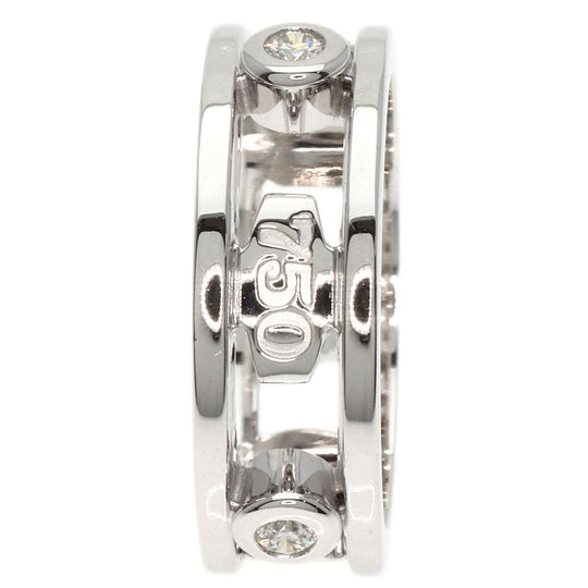 TIFFANY&Co. Ring K18WG Silver 1837 Element Double Wire 3P Diamond Women Used Authentic