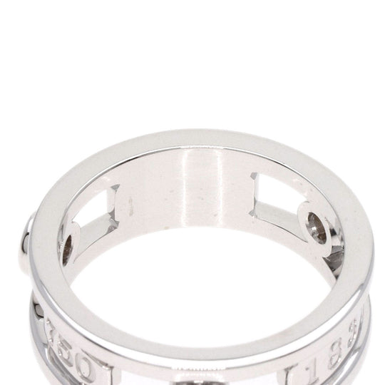 TIFFANY&Co. Ring K18WG Silver 1837 Element Double Wire 3P Diamond Women Used Authentic