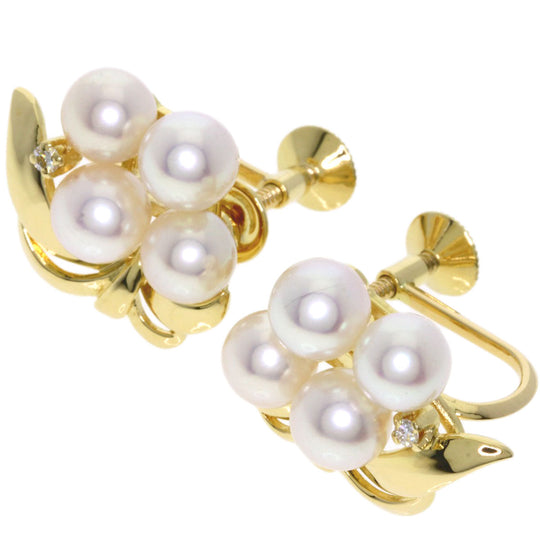 MIKIMOTO Earring 18K Yellow Gold gold Pearl pearl diamond