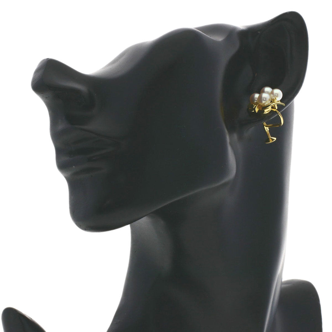 MIKIMOTO Earring 18K Yellow Gold gold Pearl pearl diamond