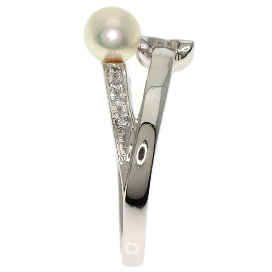 MIKIMOTO Ring PT950 Silver Pearl pearl diamond