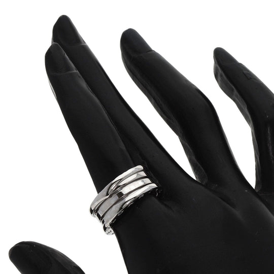 BVLGARI Ring K18WG Silver B-zero1 B-zero One 3 Band S #53
