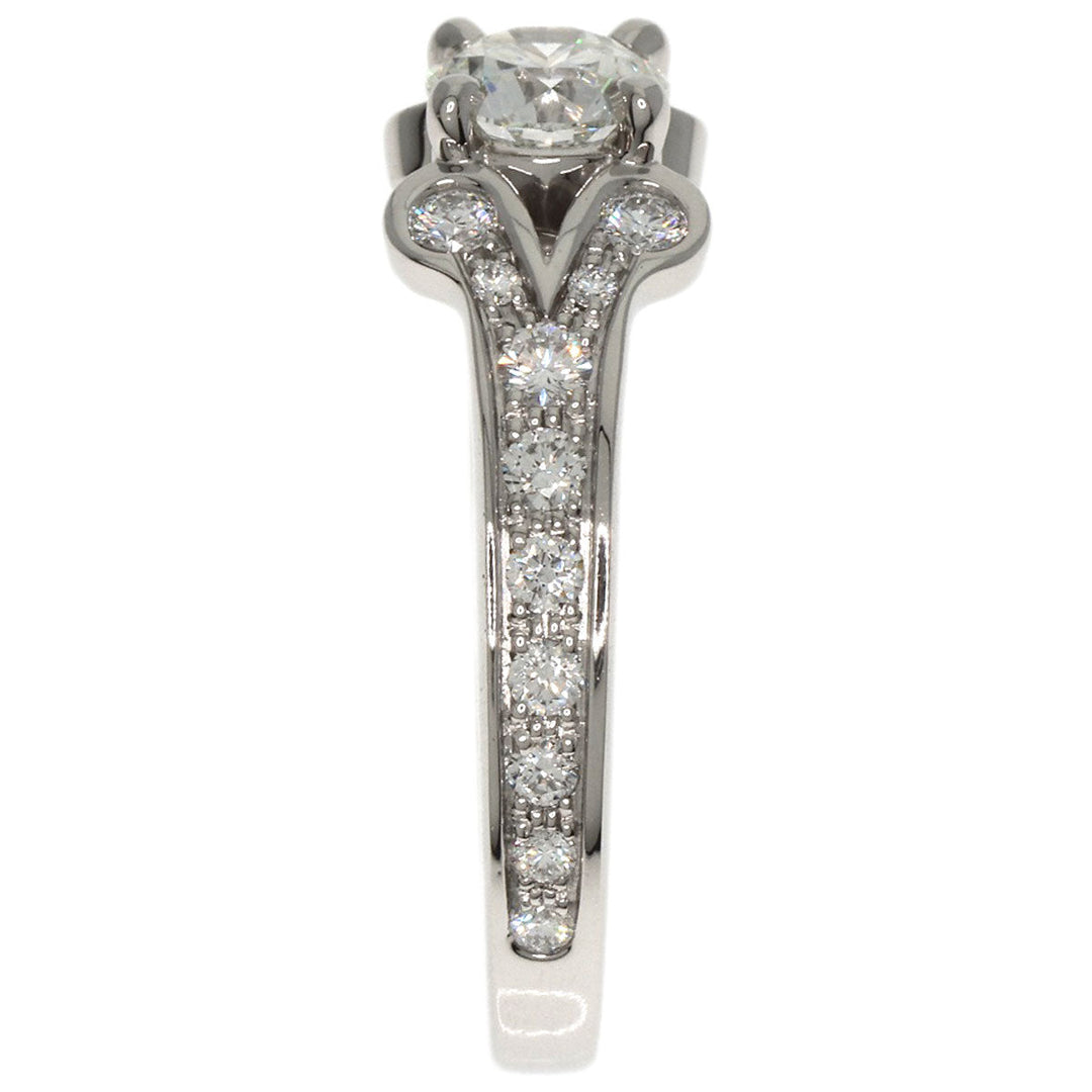 CARTIER Ring PT950 Silver Ballerina diamond # 46 Women Used Authentic