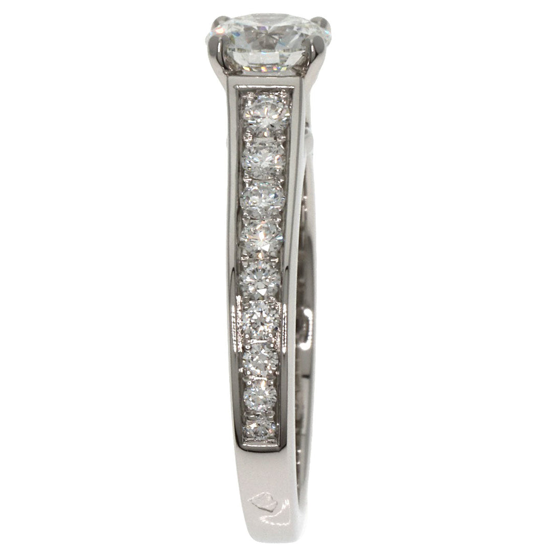 CARTIER Ring PT950 Silver Solitaire Diamond #45
