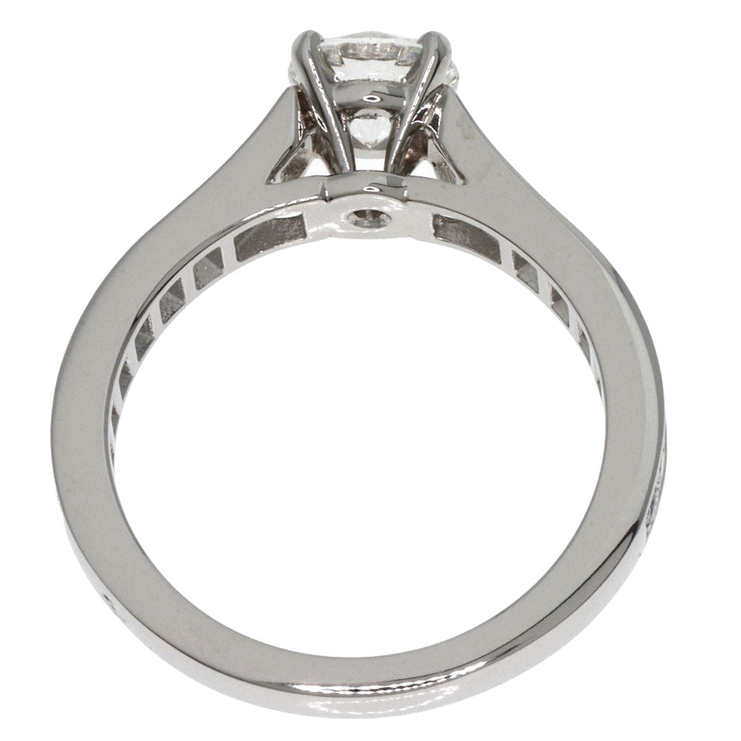CARTIER Ring PT950 Silver Solitaire Diamond #45