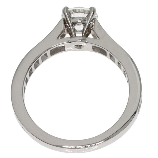 CARTIER Ring PT950 Silver Solitaire Diamond #45