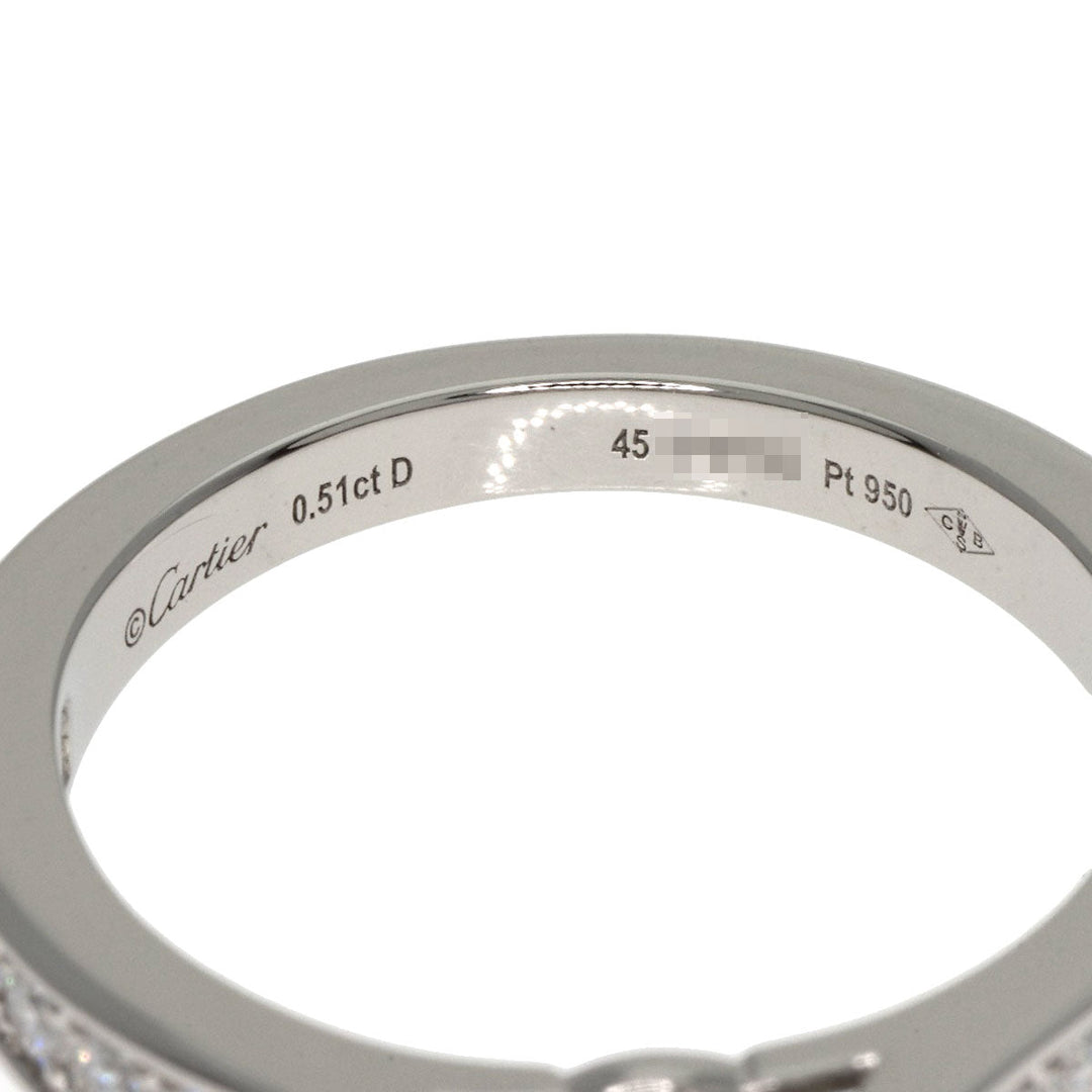 CARTIER Ring PT950 Silver Solitaire Diamond #45