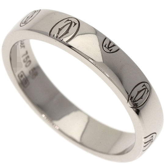 CARTIER Ring K18WG Silver Happy Birthday # 56 Women Used Authentic