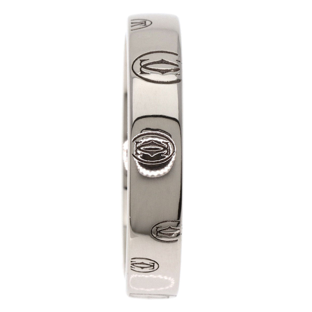 CARTIER Ring K18WG Silver Happy Birthday # 56 Women Used Authentic