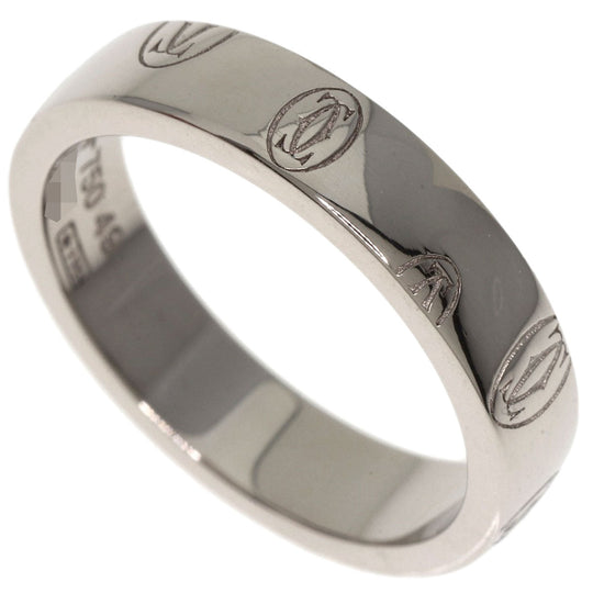 CARTIER Ring K18WG Silver Happy birthday # 49 Women Used Authentic