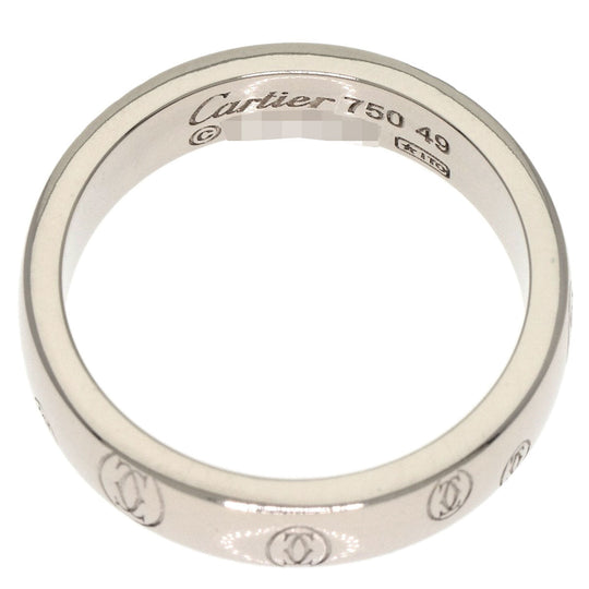 CARTIER Ring K18WG Silver Happy birthday # 49 Women Used Authentic