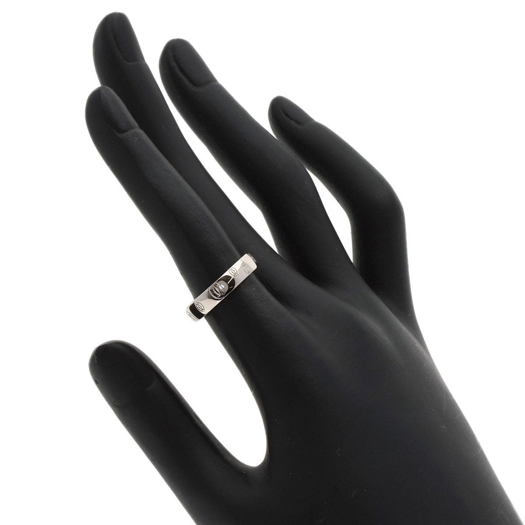 CARTIER Ring K18WG Silver Happy birthday # 49 Women Used Authentic