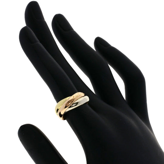CARTIER Ring K18YG , K18WG , K18PG gold Trinity #49 Women Used Authentic