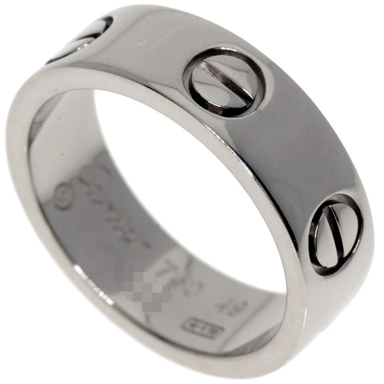 CARTIER Ring K18WG Silver Love Ring #49 Women Used Authentic