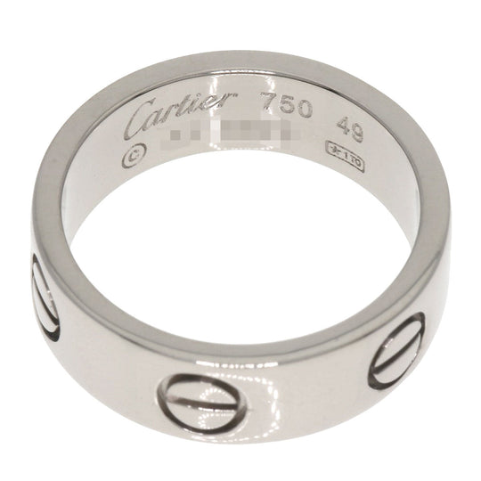 CARTIER Ring K18WG Silver Love Ring #49 Women Used Authentic