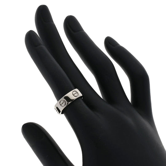 CARTIER Ring K18WG Silver Love Ring #49 Women Used Authentic