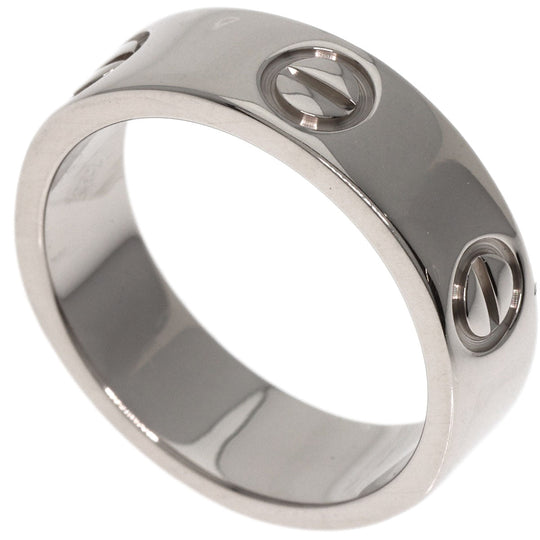CARTIER Ring K18WG Silver Love Ring #50 Women Used Authentic