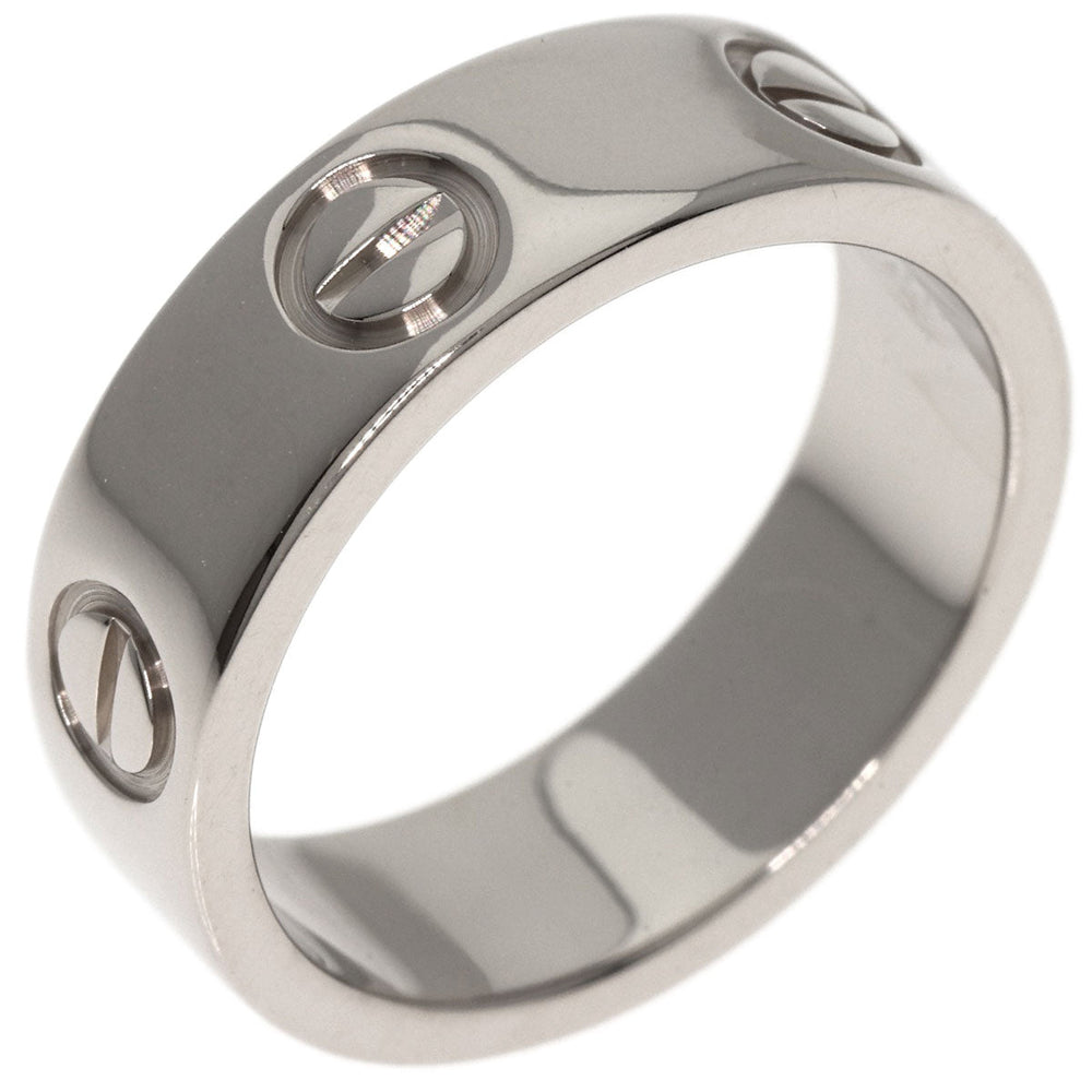 CARTIER Ring K18WG Silver Love Ring #50 Women Used Authentic
