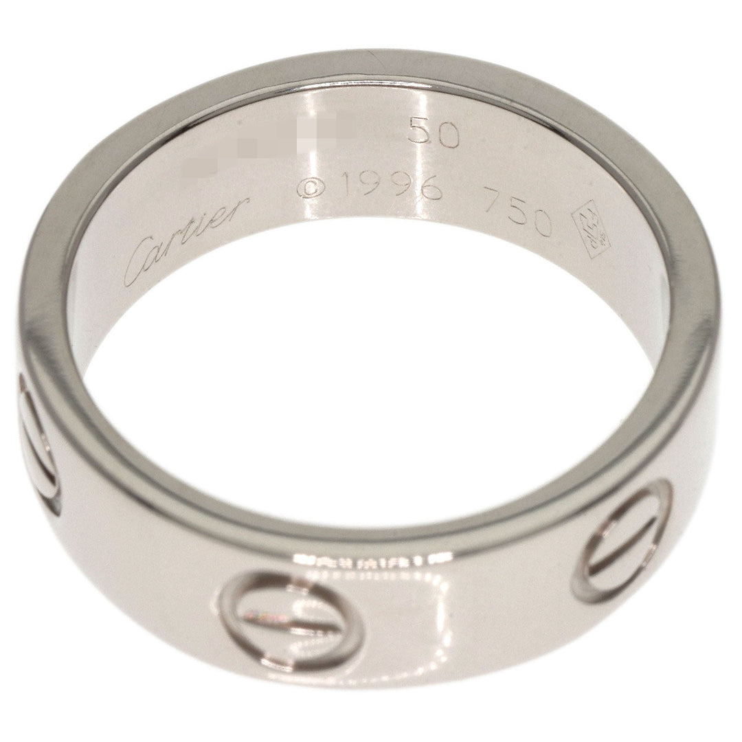 CARTIER Ring K18WG Silver Love Ring #50 Women Used Authentic