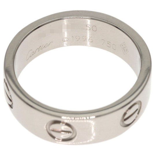 CARTIER Ring K18WG Silver Love Ring #50 Women Used Authentic