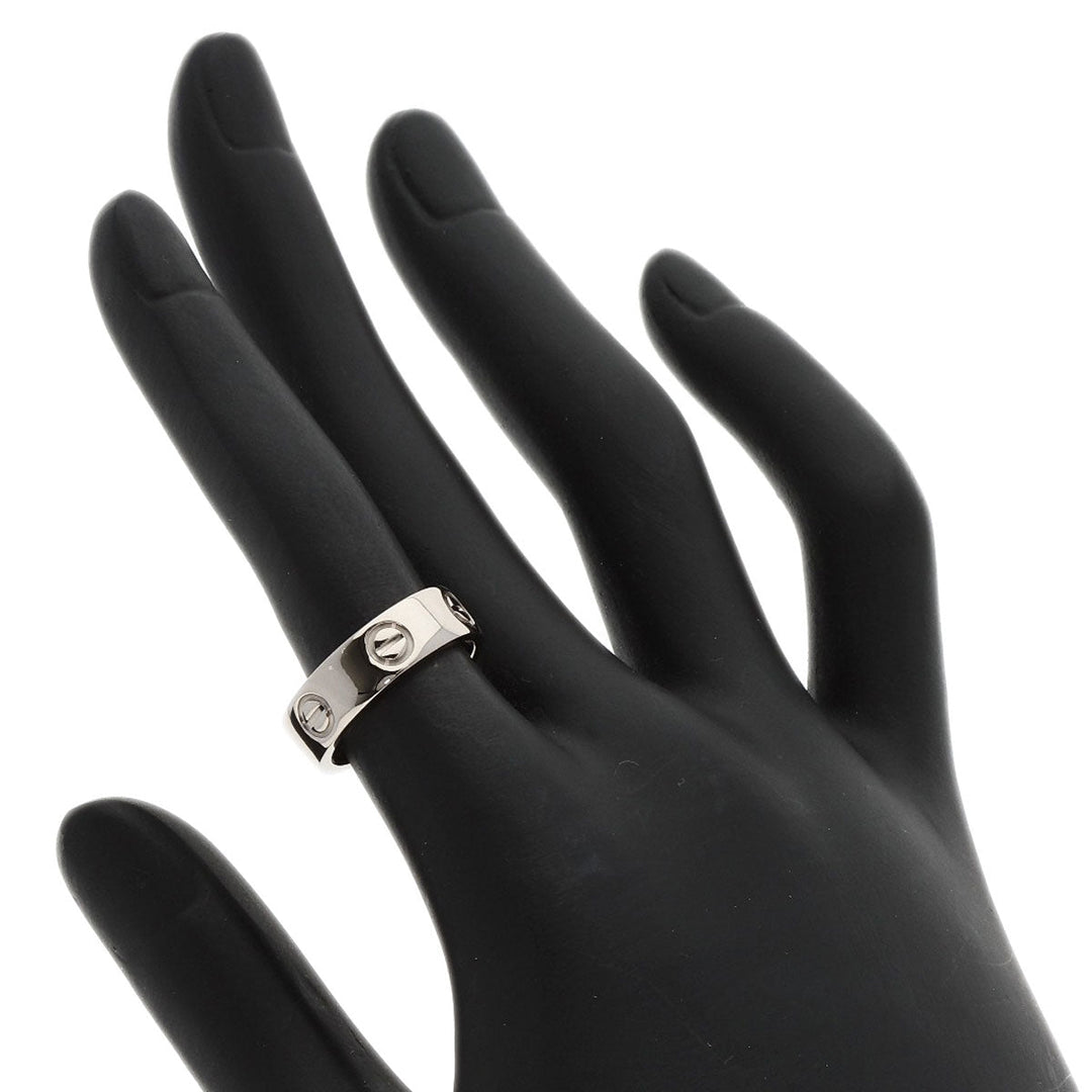CARTIER Ring K18WG Silver Love Ring #50 Women Used Authentic