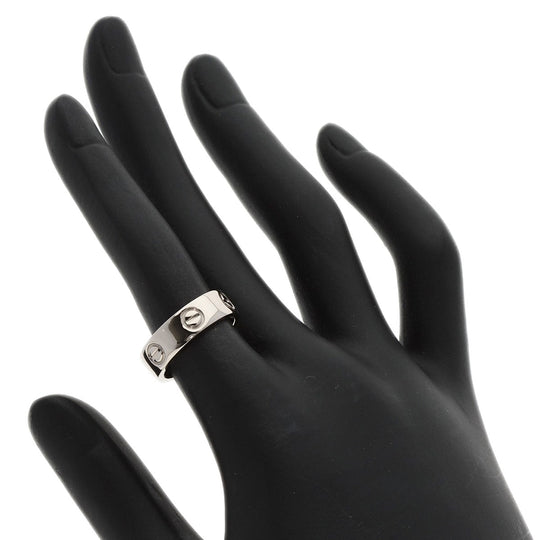 CARTIER Ring K18WG Silver Love Ring #50 Women Used Authentic