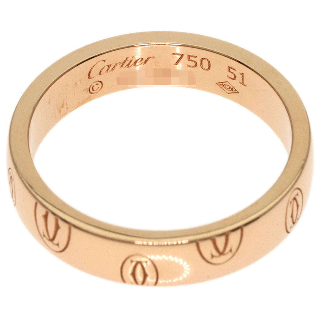 CARTIER Ring 18K Pink Gold gold Happy birthday # 51 Women Used Authentic