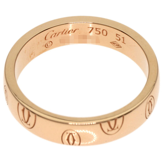 CARTIER Ring 18K Pink Gold gold Happy birthday # 51 Women Used Authentic