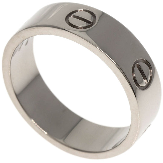 CARTIER Ring K18WG Silver Love Ring #59 Women Used Authentic