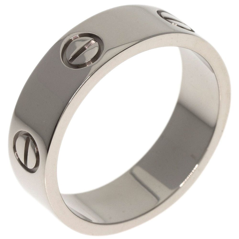 CARTIER Ring K18WG Silver Love Ring #59 Women Used Authentic