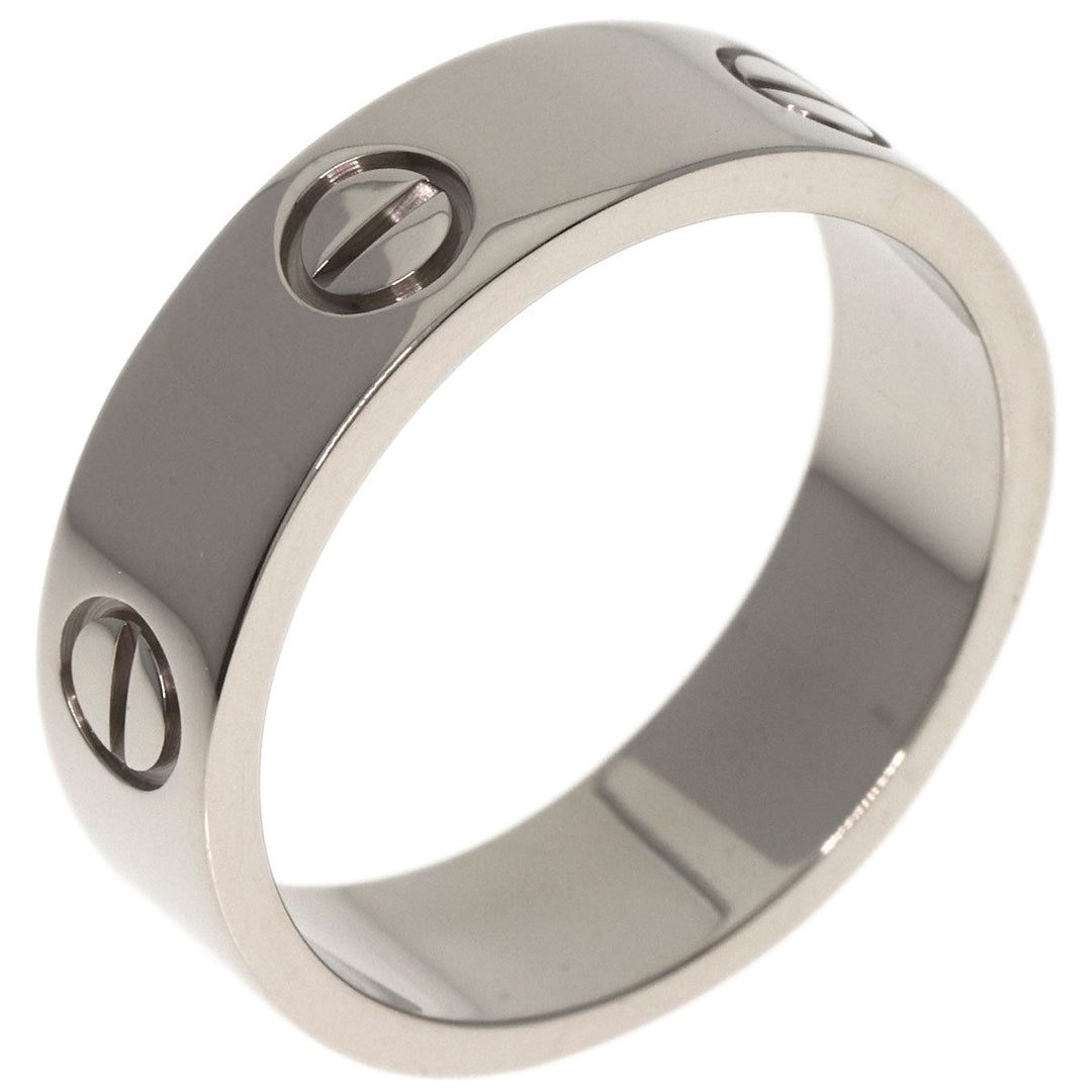 CARTIER Ring K18WG Silver Love Ring #59 Women Used Authentic