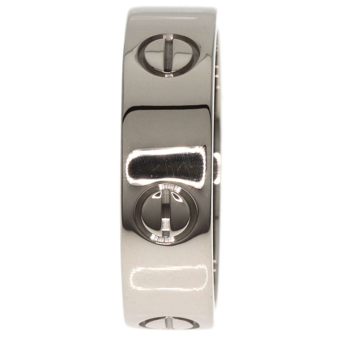 CARTIER Ring K18WG Silver Love Ring #59 Women Used Authentic