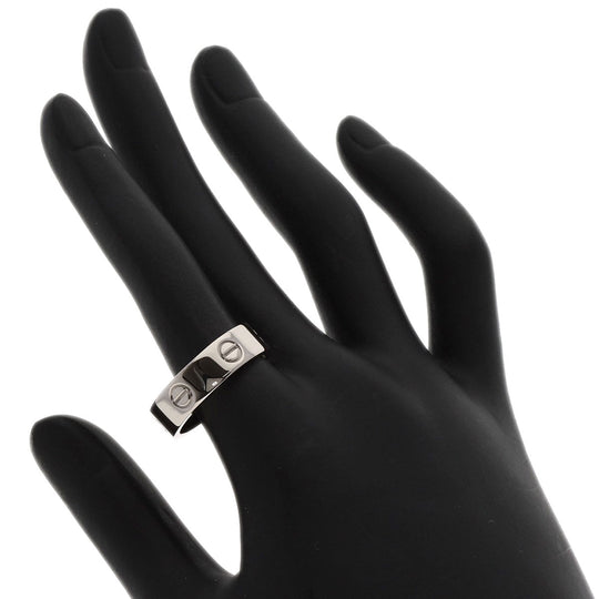 CARTIER Ring K18WG Silver Love Ring #59 Women Used Authentic