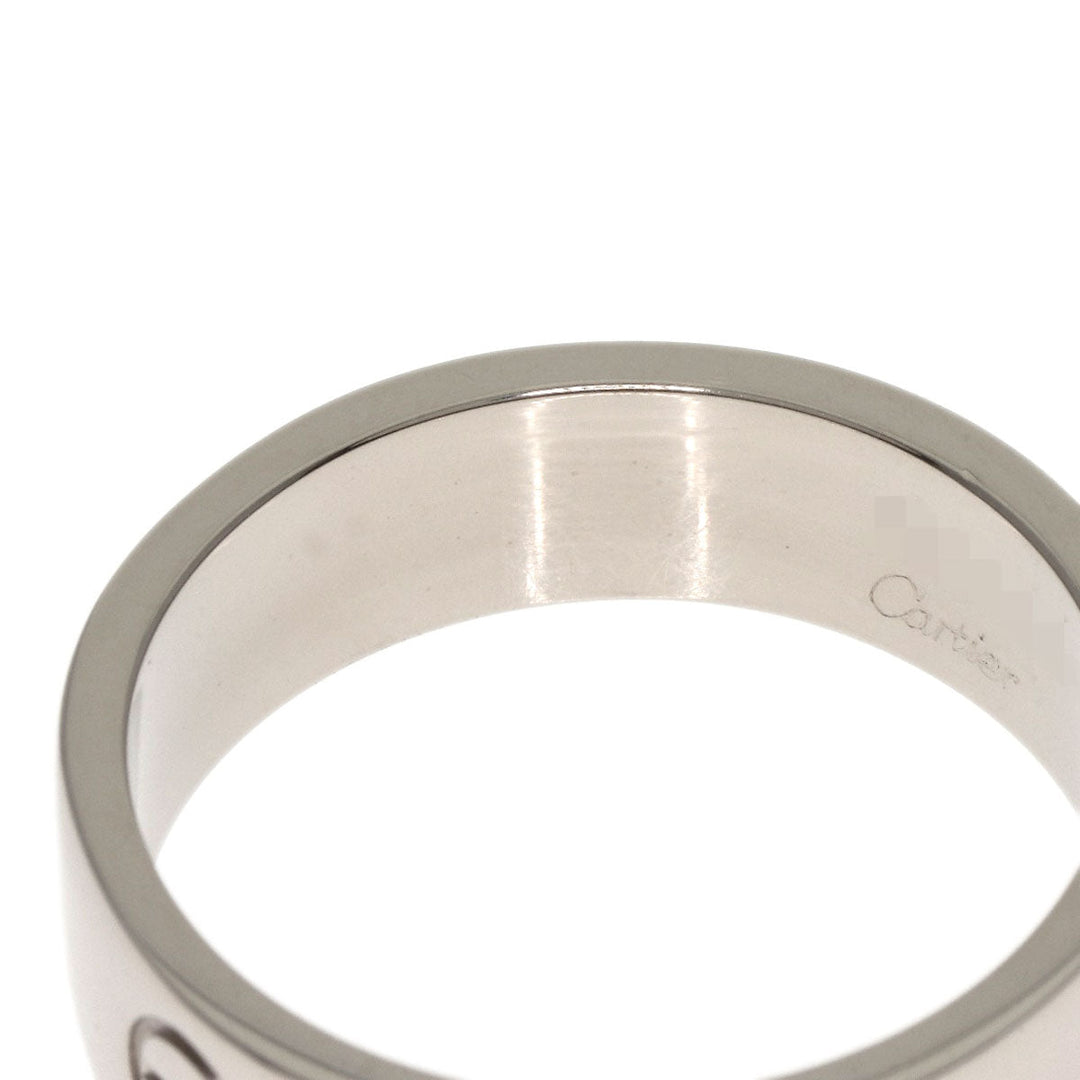 CARTIER Ring K18WG Silver Love Ring #59 Women Used Authentic