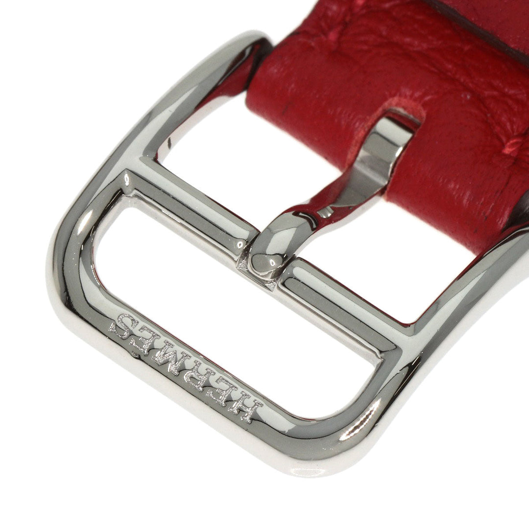 HERMES Watches Quartz HH11.210 Stainless Steel, Leather Silver H watch white dial Women Used Authentic