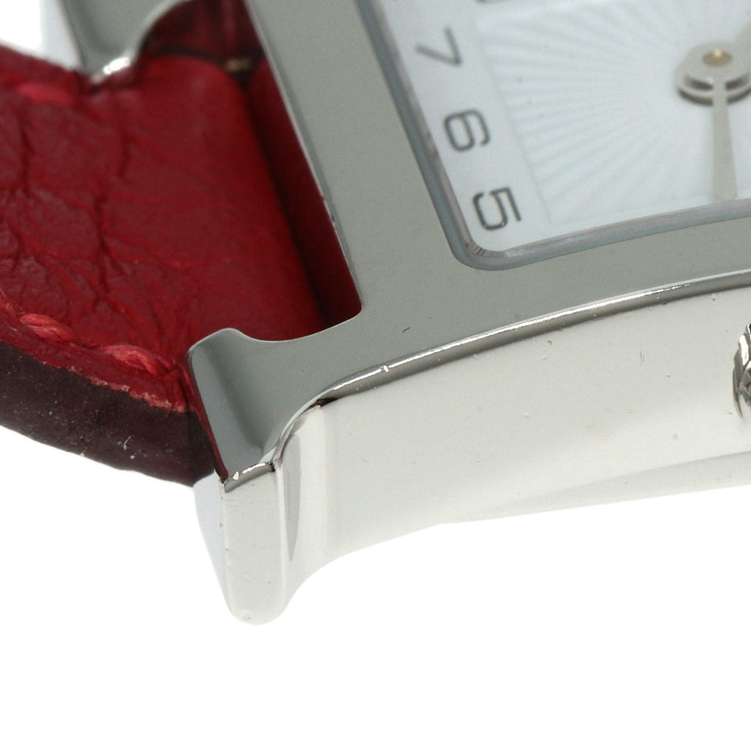 HERMES Watches Quartz HH11.210 Stainless Steel, Leather Silver H watch white dial Women Used Authentic