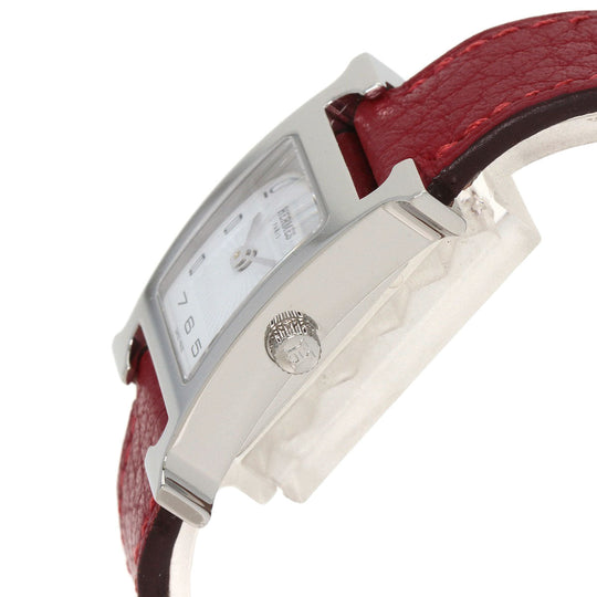 HERMES Watches Quartz HH11.210 Stainless Steel, Leather Silver H watch white dial Women Used Authentic