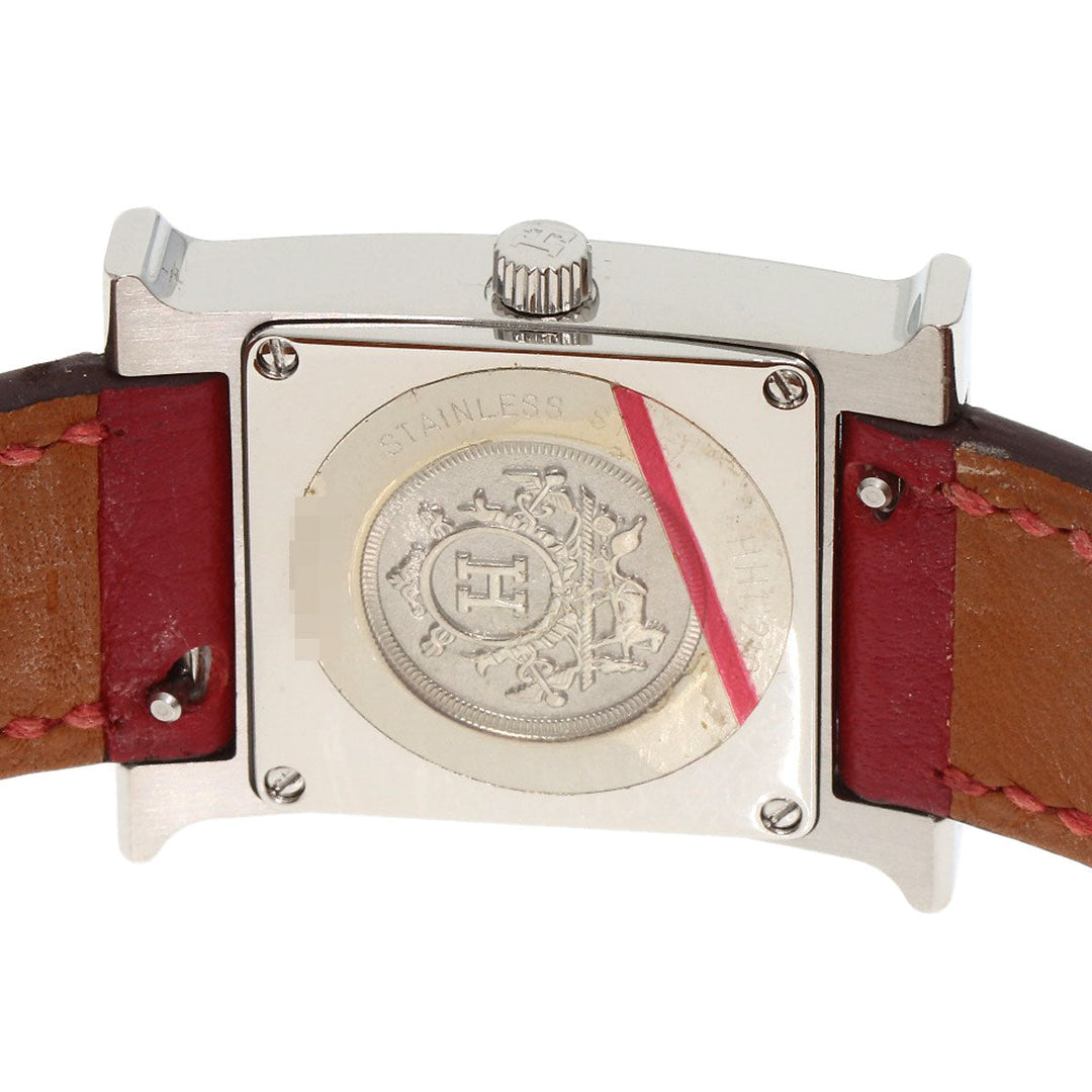 HERMES Watches Quartz HH11.210 Stainless Steel, Leather Silver H watch white dial Women Used Authentic