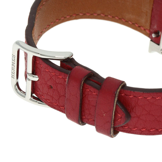 HERMES Watches Quartz HH11.210 Stainless Steel, Leather Silver H watch white dial Women Used Authentic