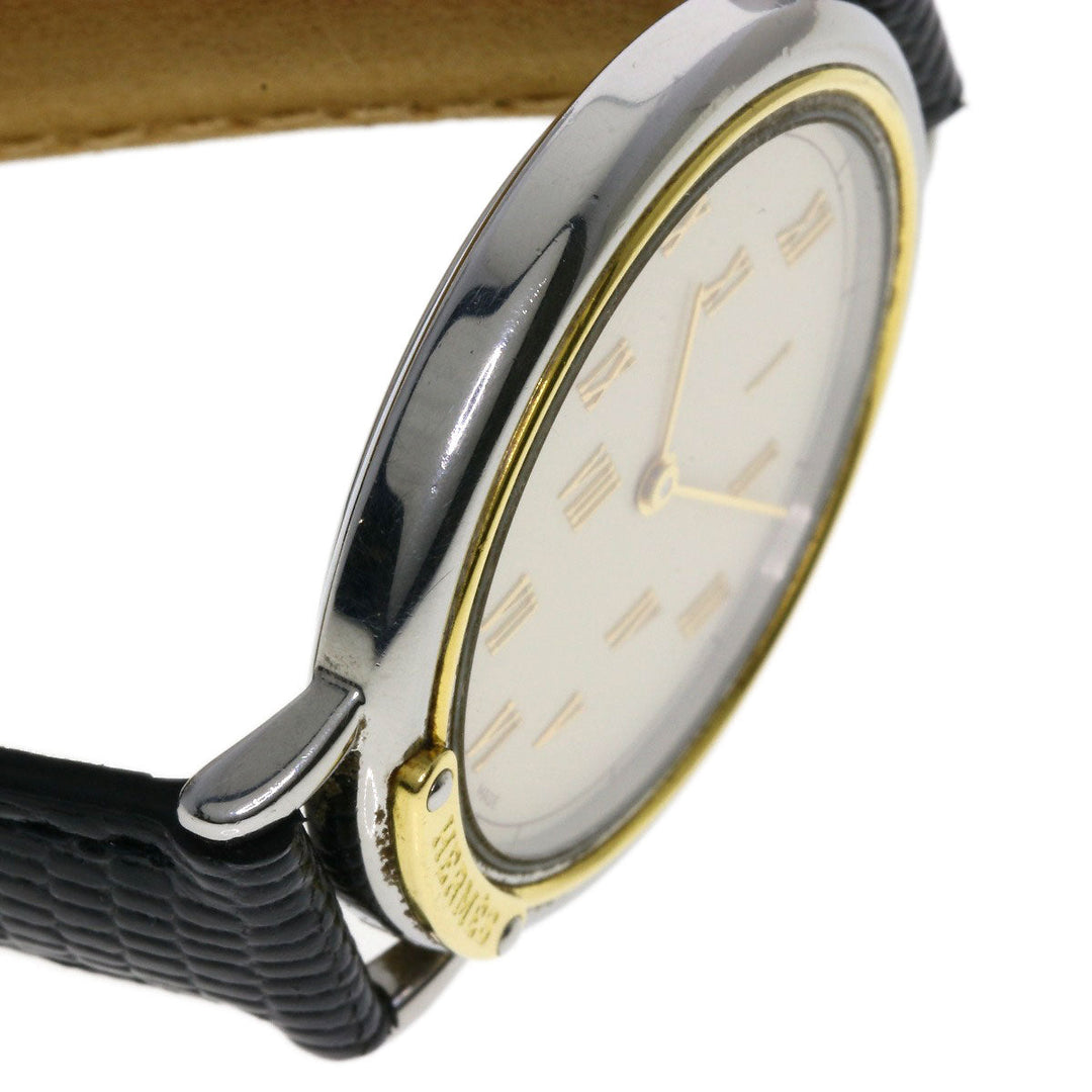 HERMES Watches Quartz combination Silver Meteor Ivory dial