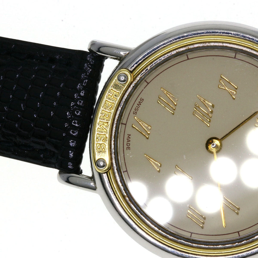 HERMES Watches Quartz combination Silver Meteor Ivory dial