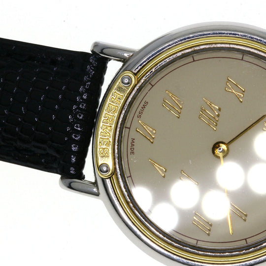 HERMES Watches Quartz combination Silver Meteor Ivory dial