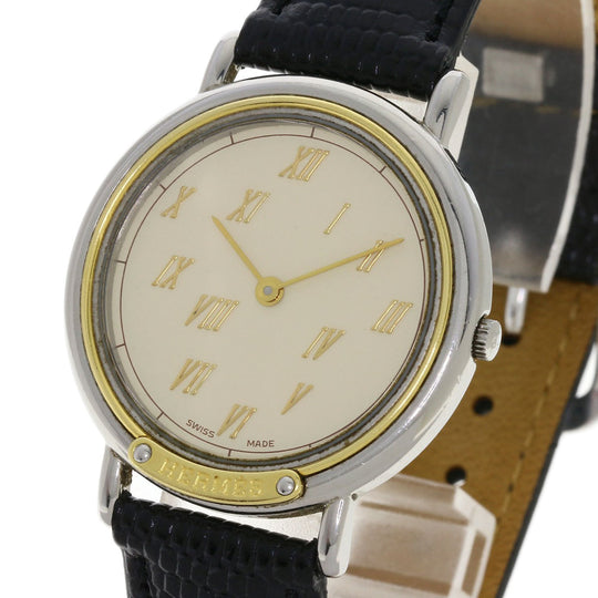 HERMES Watches Quartz combination Silver Meteor Ivory dial
